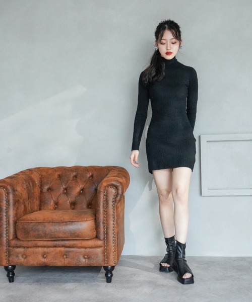 VIVIAN（ヴィヴィアン）の「オープントゥ厚底ストレッチショートブーツ ZOZOTOWN限定商品（ブーツ・レディース・ブラック/ダークブラウン/アイボリー・S/M/L）」の9枚目の写真