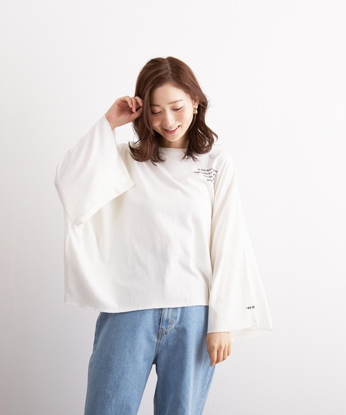 Wefst（ウェスト）の「【Wefst】16sOE天竺ロゴpt.オフラインショートT（Tシャツ/カットソー・レディース・チャコールグレー/オフホワイト/アイボリー・FREE）」の2枚目の写真