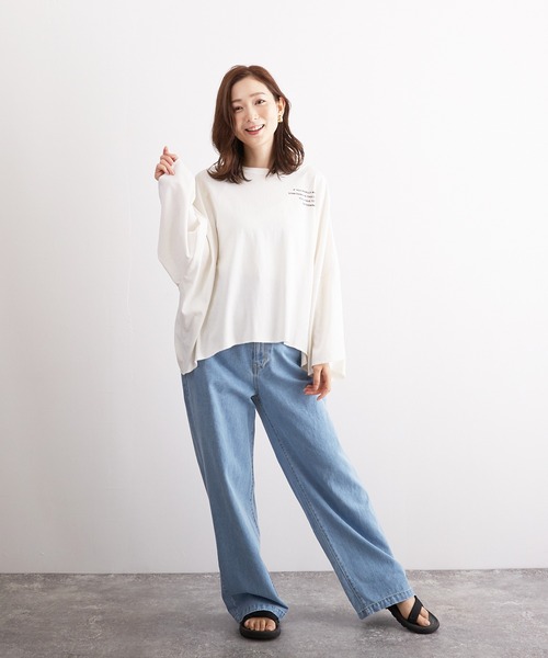 Wefst（ウェスト）の「【Wefst】16sOE天竺ロゴpt.オフラインショートT（Tシャツ/カットソー・レディース・チャコールグレー/オフホワイト/アイボリー・FREE）」の21枚目の写真