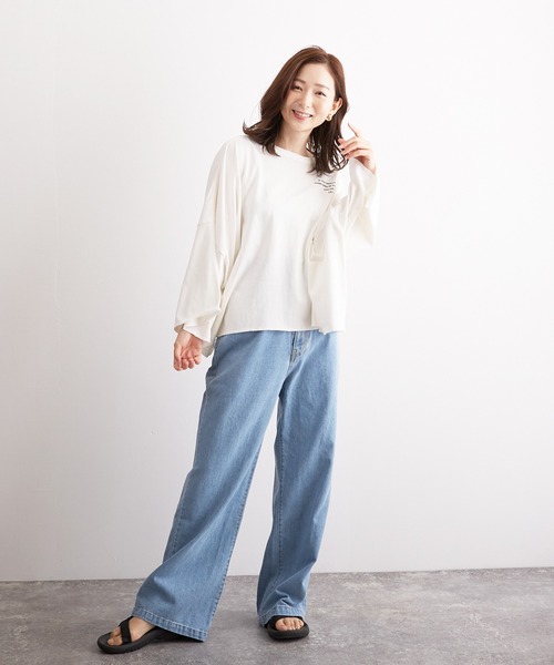 Wefst（ウェスト）の「【Wefst】16sOE天竺ロゴpt.オフラインショートT（Tシャツ/カットソー・レディース・チャコールグレー/オフホワイト/アイボリー・FREE）」の19枚目の写真