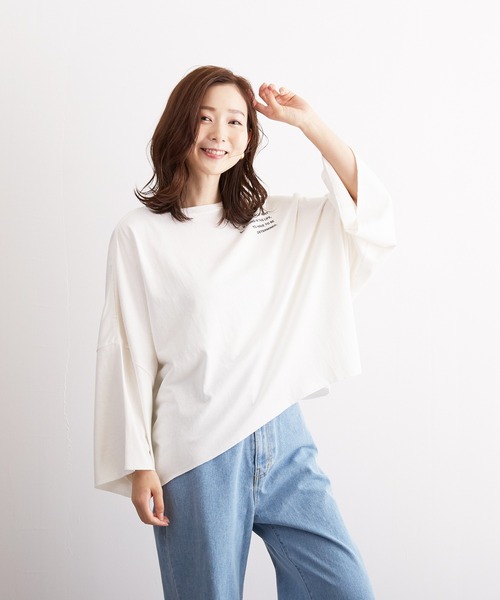 Wefst（ウェスト）の「【Wefst】16sOE天竺ロゴpt.オフラインショートT（Tシャツ/カットソー・レディース・チャコールグレー/オフホワイト/アイボリー・FREE）」の16枚目の写真