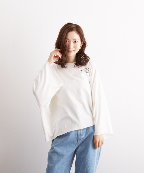 Wefst（ウェスト）の「【Wefst】16sOE天竺ロゴpt.オフラインショートT（Tシャツ/カットソー・レディース・チャコールグレー/オフホワイト/アイボリー・FREE）」の15枚目の写真