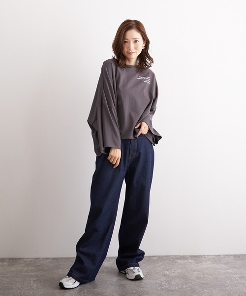 Wefst（ウェスト）の「【Wefst】16sOE天竺ロゴpt.オフラインショートT（Tシャツ/カットソー・レディース・チャコールグレー/オフホワイト/アイボリー・FREE）」の10枚目の写真