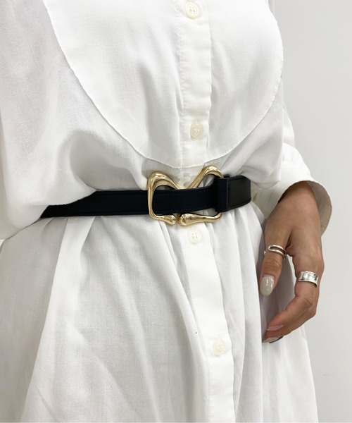 PairPair(ペアペア)の「ヘンケイバックルベルト(ベルト・レディース・ブラック・FREE)」の1枚目の写真