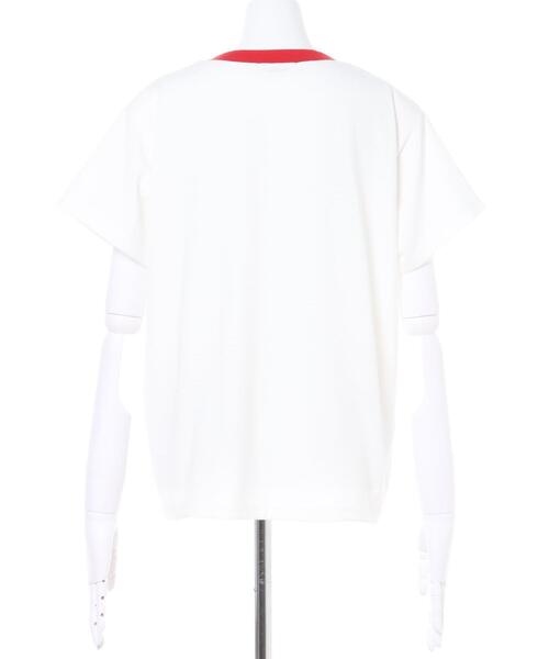 INGNI(イング)の「リンガー/ロゴTシャツ(Tシャツ/カットソー・レディース・ホワイト×レッド/ホワイト×グリーン/ホワイト×ブラック・M)」の6枚目の写真