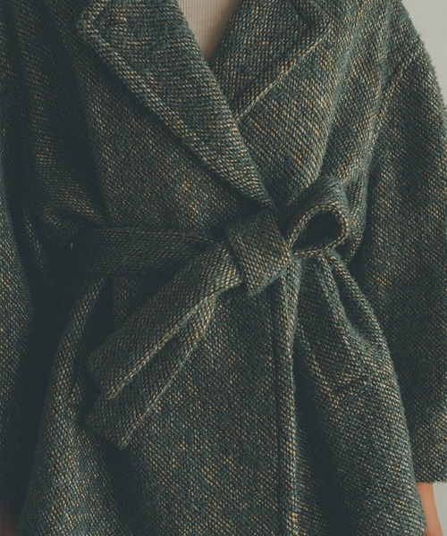 CLANE(クラネ)の「【CLANE(クラネ)】MIX LOOP TWEED BOX COAT(その他アウター・レディース・ブラック/ダークグリーン・1)」の13枚目の写真