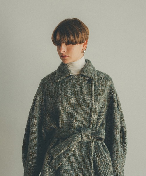 CLANE(クラネ)の「【CLANE(クラネ)】MIX LOOP TWEED BOX COAT(その他アウター・レディース・ブラック/ダークグリーン・1)」の19枚目の写真