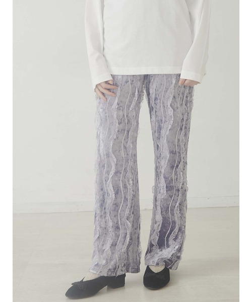 merry jenny（メリージェニー）の「【セットアップ】フリルベロアワイドパンツ（その他パンツ・レディース・ブラック/ミント/ライトブルー/ベージュ・FREE）」の11枚目の写真