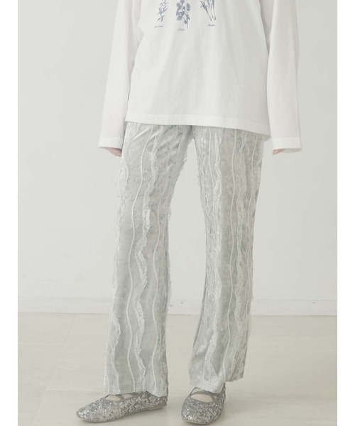 merry jenny（メリージェニー）の「【セットアップ】フリルベロアワイドパンツ（その他パンツ・レディース・ブラック/ミント/ライトブルー/ベージュ・FREE）」の18枚目の写真