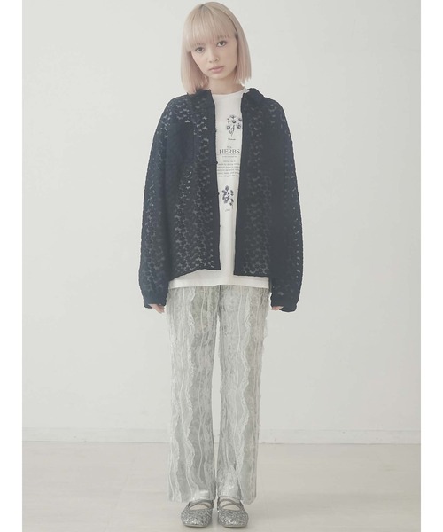 merry jenny（メリージェニー）の「【セットアップ】フリルベロアワイドパンツ（その他パンツ・レディース・ブラック/ミント/ライトブルー/ベージュ・FREE）」の12枚目の写真