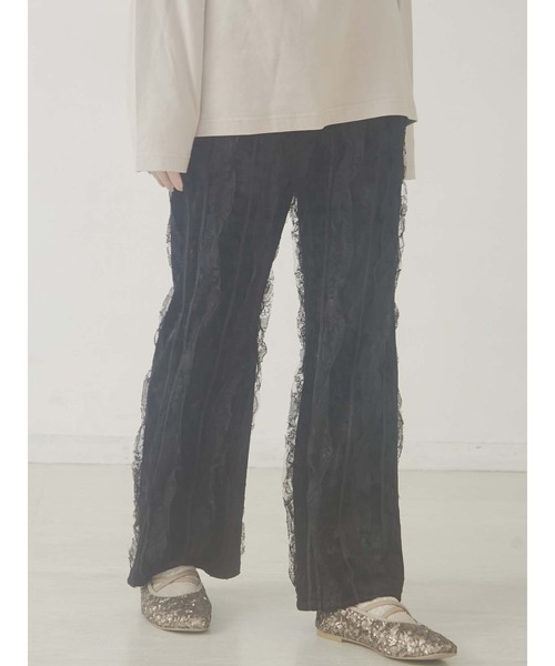 merry jenny（メリージェニー）の「【セットアップ】フリルベロアワイドパンツ（その他パンツ・レディース・ブラック/ミント/ライトブルー/ベージュ・FREE）」の19枚目の写真