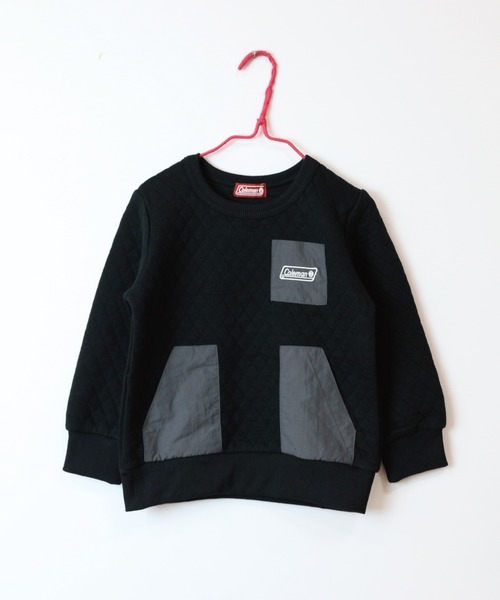 COLEMAN（コールマン）の「《Coleman》　ポケット付きキルトトレーナー（スウェット・キッズ・ブラック/マスタード・110/130/100/120/140/150）」の2枚目の写真