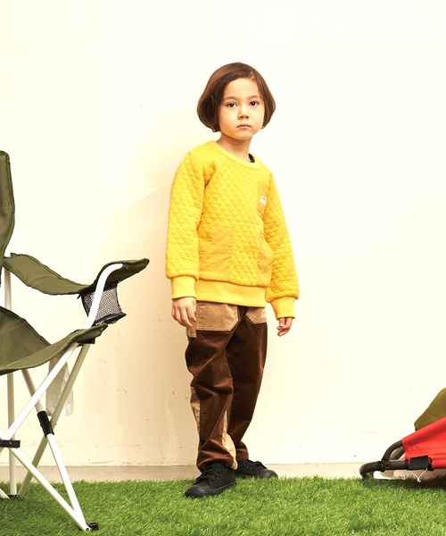 COLEMAN（コールマン）の「《Coleman》　ポケット付きキルトトレーナー（スウェット・キッズ・ブラック/マスタード・110/130/100/120/140/150）」の6枚目の写真