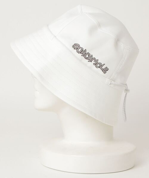 GUACAMOLE（ガカモレ）の「GUACAMOLE Functional stretch bucket hat/LOGO print（ハット・レディース・ホワイト/ブラック・FREE）」の5枚目の写真