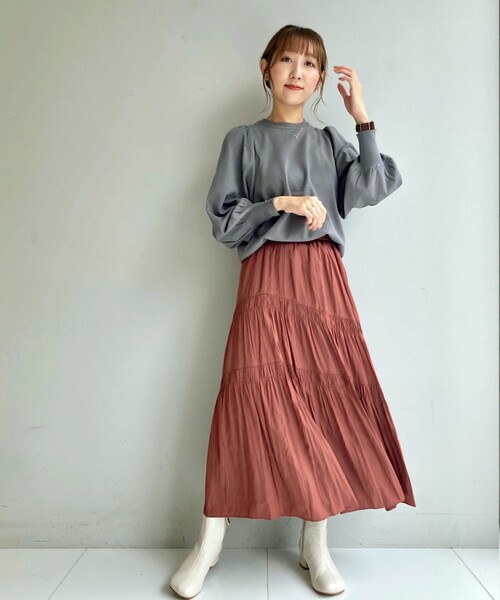 AG by aquagirl（エージーバイアクアガール）の「◆天竺ボリュームスリーブニット【WEB限定サイズ】（ニット/セーター・レディース・チャコールグレー/オレンジ/オフホワイト/ブラック/ブルー・38/40/36）」の9枚目の写真