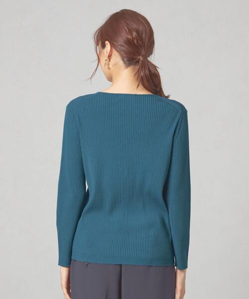 closet story（クローゼットストーリー）の「＜closet story（クローゼットストーリー）＞リブ Vネックニット -ウォッシャブル-（ニット/セーター・レディース・ホワイト/ブラック/ロイヤルブルー・M/L）」の6枚目の写真