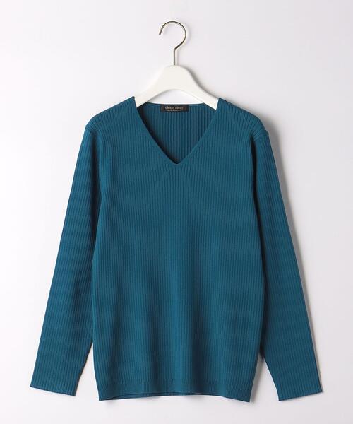 closet story（クローゼットストーリー）の「＜closet story（クローゼットストーリー）＞リブ Vネックニット -ウォッシャブル-（ニット/セーター・レディース・ホワイト/ブラック/ロイヤルブルー・M/L）」の5枚目の写真