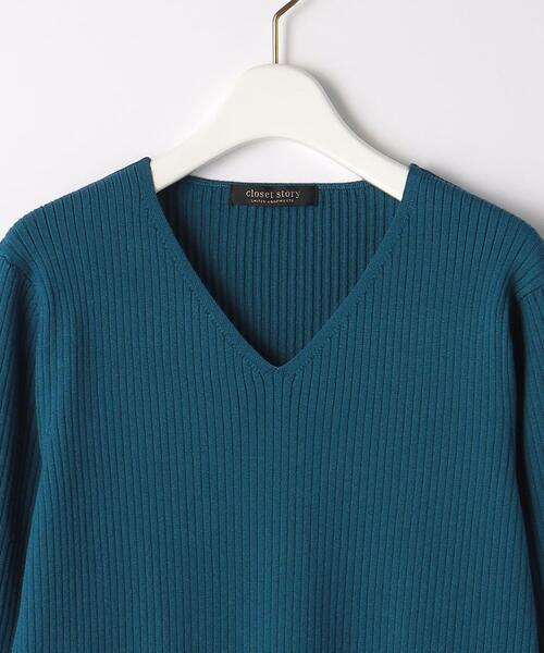 closet story（クローゼットストーリー）の「＜closet story（クローゼットストーリー）＞リブ Vネックニット -ウォッシャブル-（ニット/セーター・レディース・ホワイト/ブラック/ロイヤルブルー・M/L）」の21枚目の写真