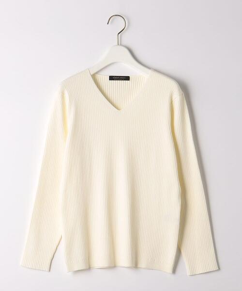 closet story（クローゼットストーリー）の「＜closet story（クローゼットストーリー）＞リブ Vネックニット -ウォッシャブル-（ニット/セーター・レディース・ホワイト/ブラック/ロイヤルブルー・M/L）」の17枚目の写真