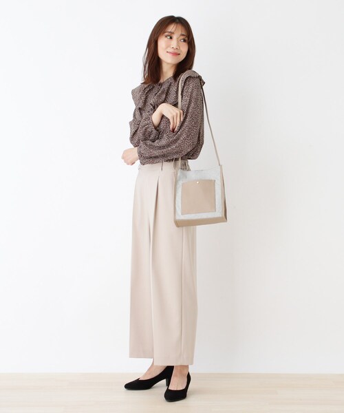 DRESKIP（ドレスキップ）の「◆サイドパイピングスクエアショルダー（ショルダーバッグ・レディース・グレー系2/ブラック/ブラック系3・00）」の6枚目の写真