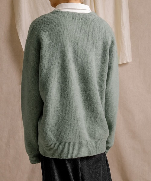 Adoon plain（アドーンプレーン）の「【Adoon plain】Vネックソフトタッチカーディガン（カーディガン/ボレロ・メンズ・ライトブルー/ブラック/グリーン/マスタード・MEDIUM/LARGE）」の16枚目の写真