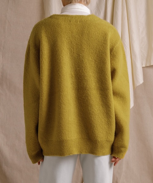 Adoon plain（アドーンプレーン）の「【Adoon plain】Vネックソフトタッチカーディガン（カーディガン/ボレロ・メンズ・ライトブルー/ブラック/グリーン/マスタード・MEDIUM/LARGE）」の13枚目の写真