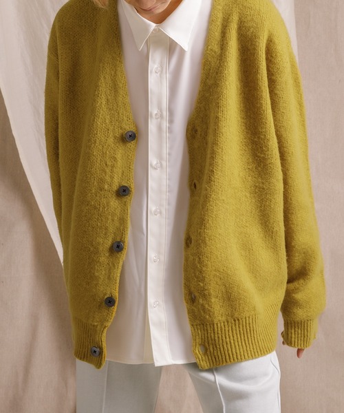Adoon plain（アドーンプレーン）の「【Adoon plain】Vネックソフトタッチカーディガン（カーディガン/ボレロ・メンズ・ライトブルー/ブラック/グリーン/マスタード・MEDIUM/LARGE）」の19枚目の写真