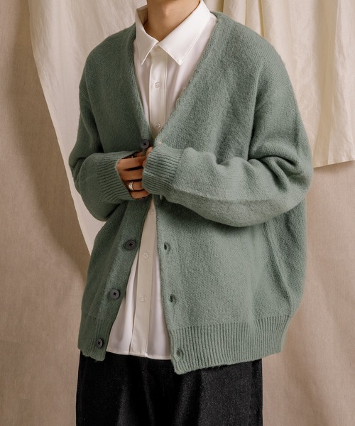 Adoon plain（アドーンプレーン）の「【Adoon plain】Vネックソフトタッチカーディガン（カーディガン/ボレロ・メンズ・ライトブルー/ブラック/グリーン/マスタード・MEDIUM/LARGE）」の22枚目の写真
