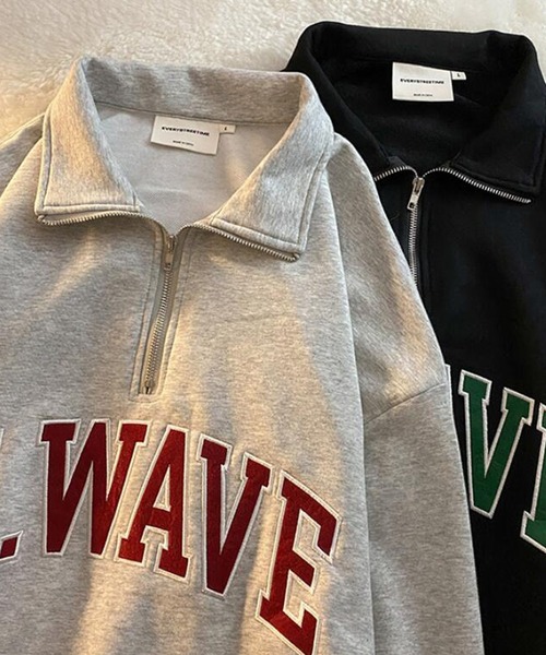 Girly Doll（ガーリードール）の「ロゴハーフジップトレーナー（スウェット・レディース・グレー/ブラック・L/M）」の14枚目の写真