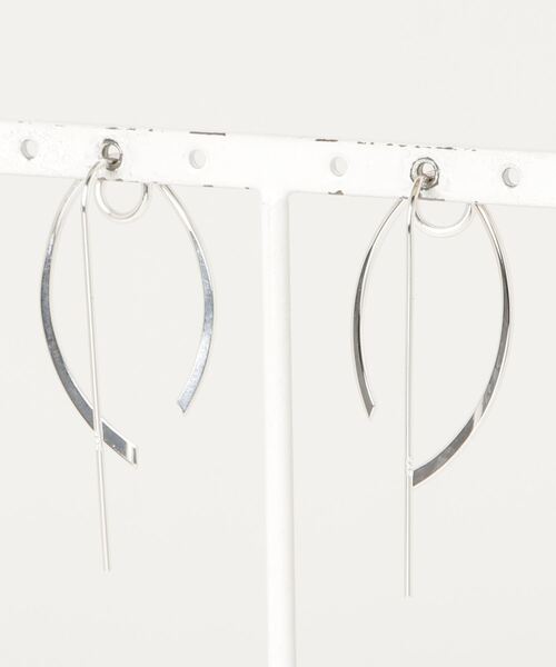 TONE SELECT GOODS(トーンセレクトグッズ)の「【925 SILVER ACC】ダブルマーキスフレームピアスSV925(OG)(ピアス(両耳用)・レディース・シルバー・FREE)」の2枚目の写真