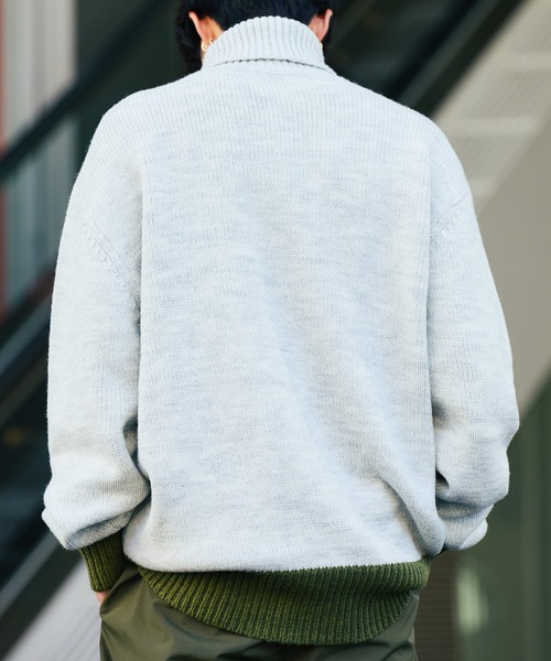 UGG（アグ）の「UGG@mos 配色 タートル ニットトップス / アグ ハイショク タートル ニットトップス（Tシャツ/カットソー・メンズ・ネイビー/グレー・M/L）」の13枚目の写真