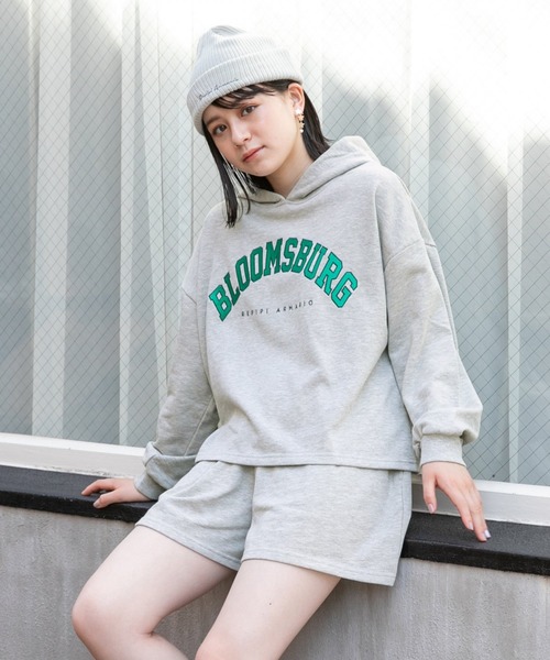 repipi armario(レピピ アルマリオ)の「☆セットアイテム☆カレッジパーカーセットアップ(ワンピース・キッズ・グレー/グリーン・SMALL/LARGE/MEDIUM)」の1枚目の写真