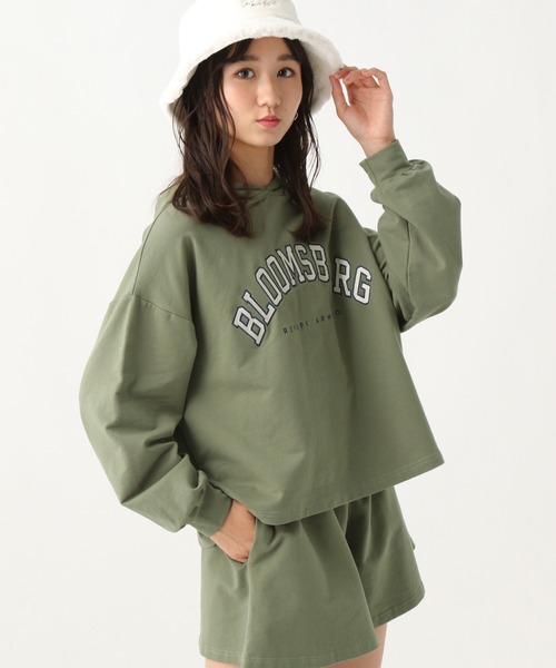 repipi armario(レピピ アルマリオ)の「☆セットアイテム☆カレッジパーカーセットアップ(ワンピース・キッズ・グレー/グリーン・SMALL/LARGE/MEDIUM)」の2枚目の写真