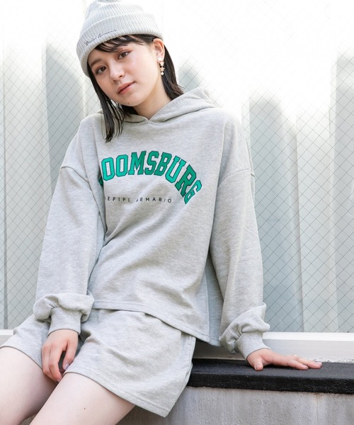 repipi armario(レピピ アルマリオ)の「☆セットアイテム☆カレッジパーカーセットアップ(ワンピース・キッズ・グレー/グリーン・SMALL/LARGE/MEDIUM)」の5枚目の写真