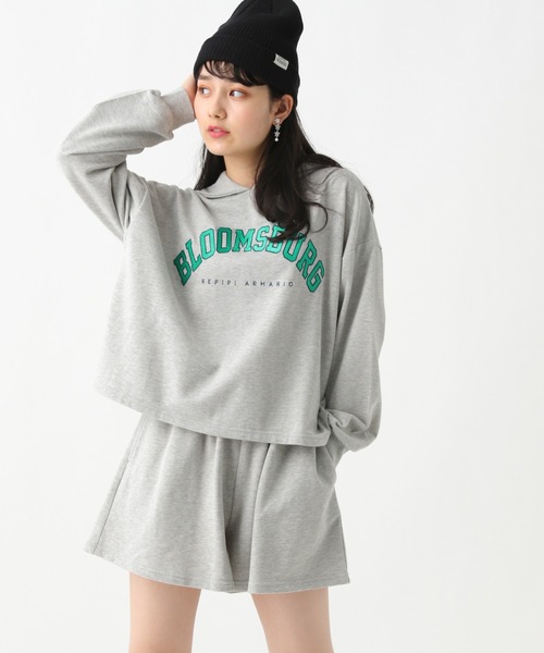 repipi armario(レピピ アルマリオ)の「☆セットアイテム☆カレッジパーカーセットアップ(ワンピース・キッズ・グレー/グリーン・SMALL/LARGE/MEDIUM)」の8枚目の写真