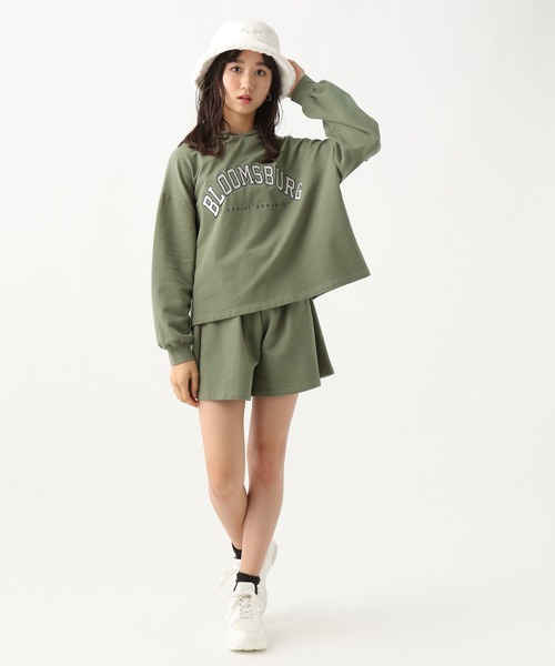repipi armario(レピピ アルマリオ)の「☆セットアイテム☆カレッジパーカーセットアップ(ワンピース・キッズ・グレー/グリーン・SMALL/LARGE/MEDIUM)」の9枚目の写真