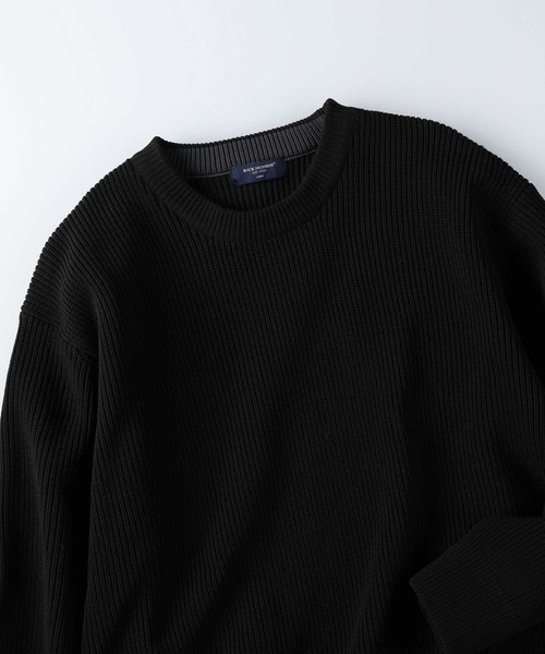 BACK NUMBER(バックナンバー)の「【BACK NUMBER】畦編みクルーニット(ニット/セーター・メンズ・ブラック/ベージュ/ブルー/オリーブ/オフホワイト/グレー・S/M/L/XL)」の2枚目の写真