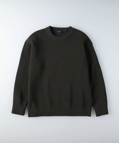 BACK NUMBER(バックナンバー)の「【BACK NUMBER】畦編みクルーニット(ニット/セーター・メンズ・ブラック/ベージュ/ブルー/オリーブ/オフホワイト/グレー・S/M/L/XL)」の12枚目の写真