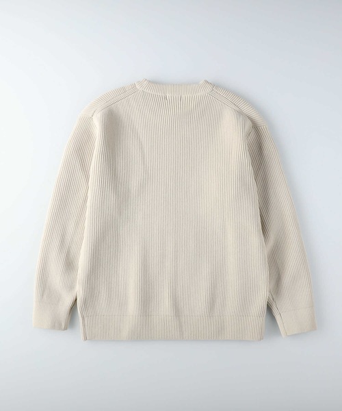 BACK NUMBER(バックナンバー)の「【BACK NUMBER】畦編みクルーニット(ニット/セーター・メンズ・ブラック/ベージュ/ブルー/オリーブ/オフホワイト/グレー・S/M/L/XL)」の14枚目の写真