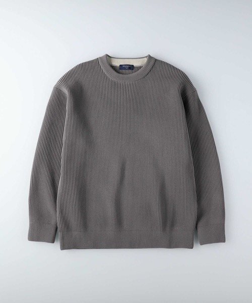 BACK NUMBER(バックナンバー)の「【BACK NUMBER】畦編みクルーニット(ニット/セーター・メンズ・ブラック/ベージュ/ブルー/オリーブ/オフホワイト/グレー・S/M/L/XL)」の10枚目の写真