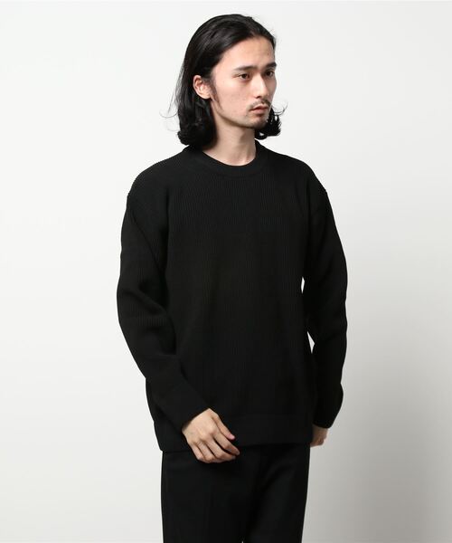 BACK NUMBER(バックナンバー)の「【BACK NUMBER】畦編みクルーニット(ニット/セーター・メンズ・ブラック/ベージュ/ブルー/オリーブ/オフホワイト/グレー・S/M/L/XL)」の19枚目の写真