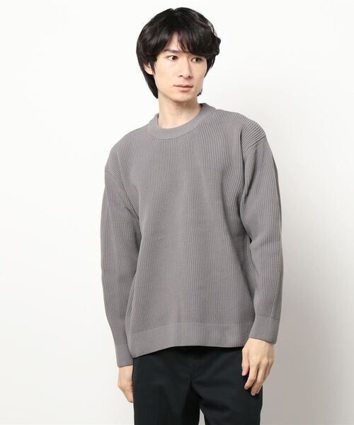 BACK NUMBER(バックナンバー)の「【BACK NUMBER】畦編みクルーニット(ニット/セーター・メンズ・ブラック/ベージュ/ブルー/オリーブ/オフホワイト/グレー・S/M/L/XL)」の20枚目の写真