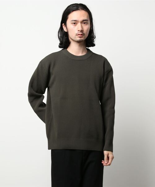 BACK NUMBER(バックナンバー)の「【BACK NUMBER】畦編みクルーニット(ニット/セーター・メンズ・ブラック/ベージュ/ブルー/オリーブ/オフホワイト/グレー・S/M/L/XL)」の22枚目の写真