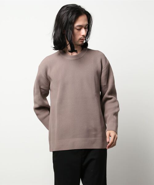 BACK NUMBER(バックナンバー)の「【BACK NUMBER】畦編みクルーニット(ニット/セーター・メンズ・ブラック/ベージュ/ブルー/オリーブ/オフホワイト/グレー・S/M/L/XL)」の21枚目の写真