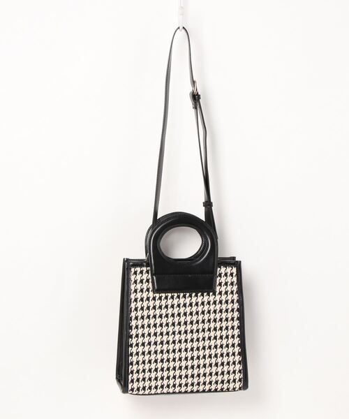 N.(N. Natural Beauty Basic)(エヌエヌナチュラルビューティーベーシック)の「チェック柄くり手トートバッグ(トートバッグ・レディース・ブラック/ブラウン・フリ-)」の5枚目の写真