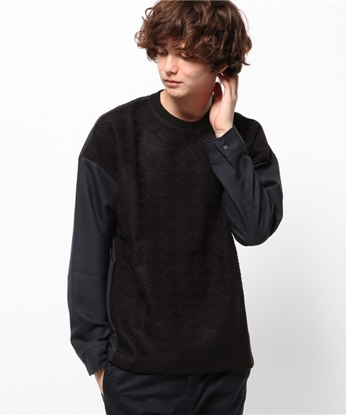 WHO'S WHO gallery（フーズフーギャラリー）の「【EXCHANGEZ】ニットネル（スウェット・メンズ・ホワイト/ネイビー/ブラック・LARGE/MEDIUM）」の3枚目の写真