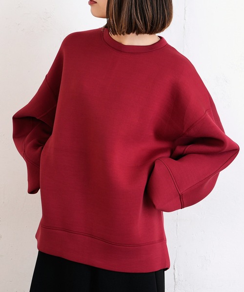 Lui's（ルイス）の「スポンジダンボール2WAYスリーブプルオーバー（Tシャツ/カットソー・レディース・ボルドー/ブラック/オフホワイト・FREE）」の3枚目の写真