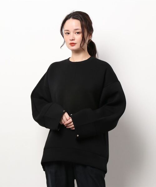 Lui's（ルイス）の「スポンジダンボール2WAYスリーブプルオーバー（Tシャツ/カットソー・レディース・ボルドー/ブラック/オフホワイト・FREE）」の4枚目の写真