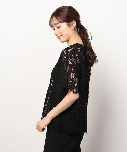 REKISAMI（レキサミ）の「REKISAMI(レキサミ）レースT（Tシャツ/カットソー・レディース・ブラック・1）」の2枚目の写真