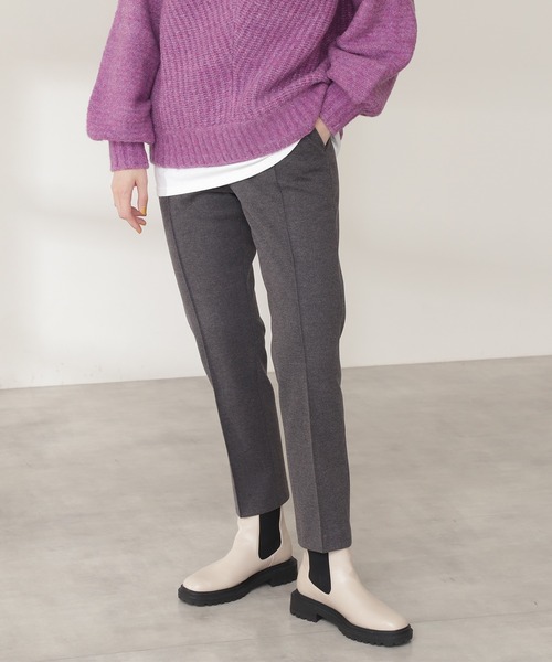 N.（N. Natural Beauty Basic）（エヌエヌナチュラルビューティーベーシック）の「ストレッチスリムストレートパンツ（その他パンツ・レディース・グレー/グリーン・MEDIUM）」の2枚目の写真